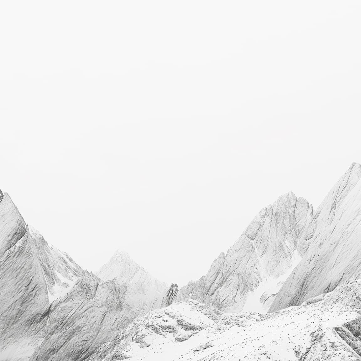 Abstract white snowy mountain